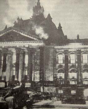 The Reichstag in Flames.